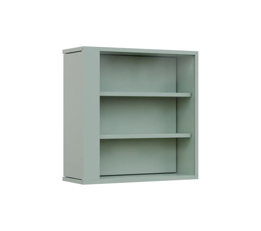 RE VTB - 200 vitrína s bočním výsuvem, 600x600x200, pastelově zelená